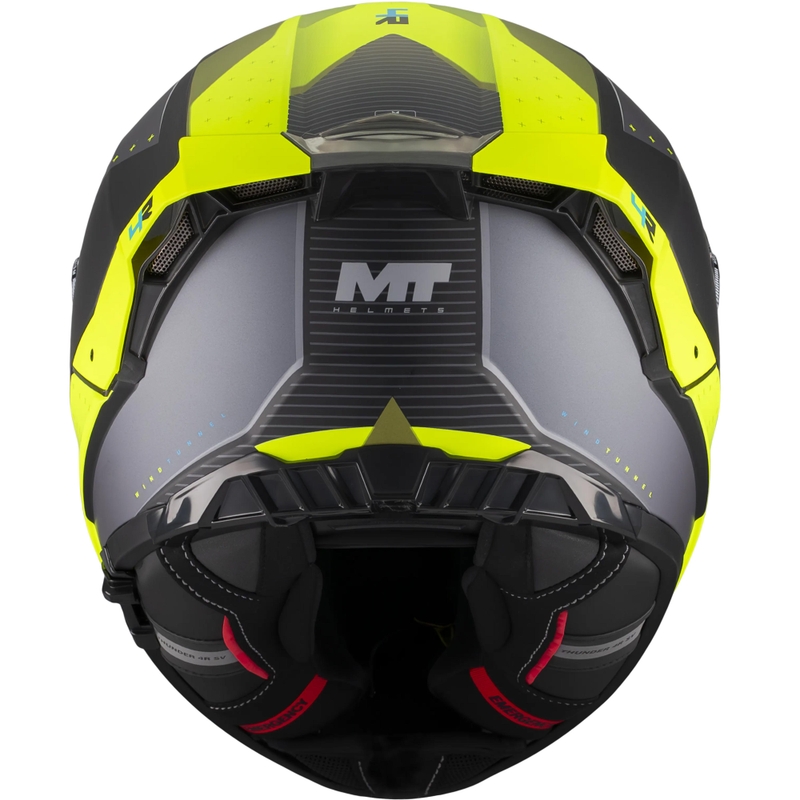 Uždaras motociklo šalmas MT Thunder 4 R SV Wind Tunnel B3 juoda-pilka-geltona