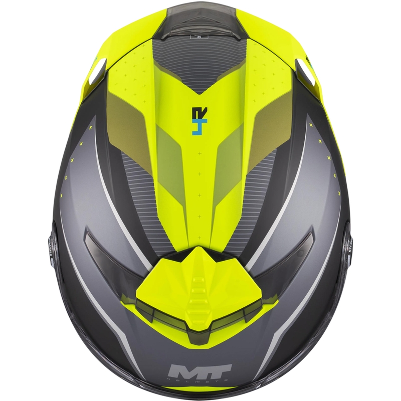 Uždaras motociklo šalmas MT Thunder 4 R SV Wind Tunnel B3 juoda-pilka-geltona