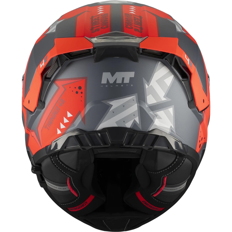 Uždaras motociklo šalmas MT Thunder 4 R SV Canvas C5 juoda-pilka-raudona