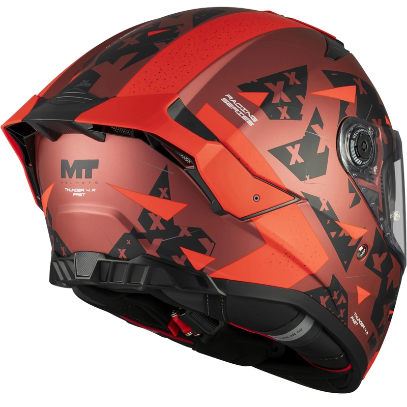 Uždaras motociklo šalmas MT Thunder 4 R SV Fast C5 matinė juoda-pilka-raudona