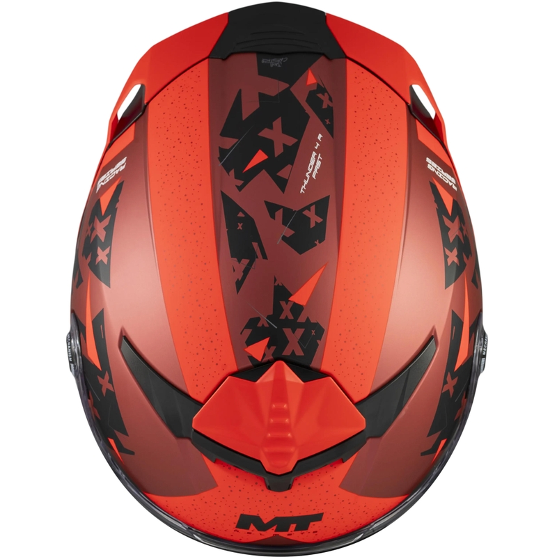 Uždaras motociklo šalmas MT Thunder 4 R SV Fast C5 matinė juoda-pilka-raudona