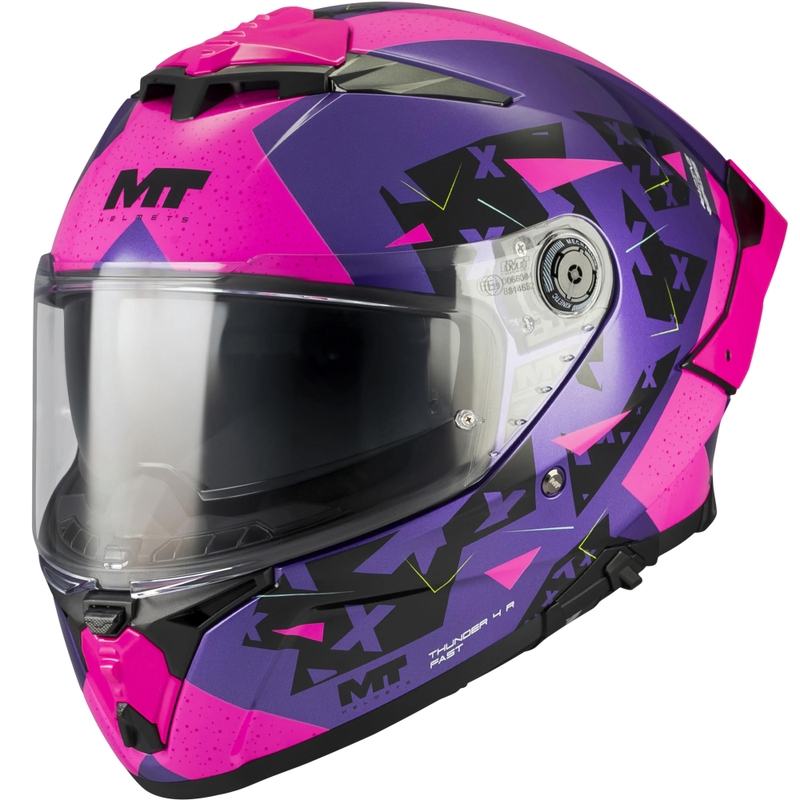 Uždaras motociklo šalmas MT Thunder 4 R SV Fast C8 violetinė-rožinė-juoda