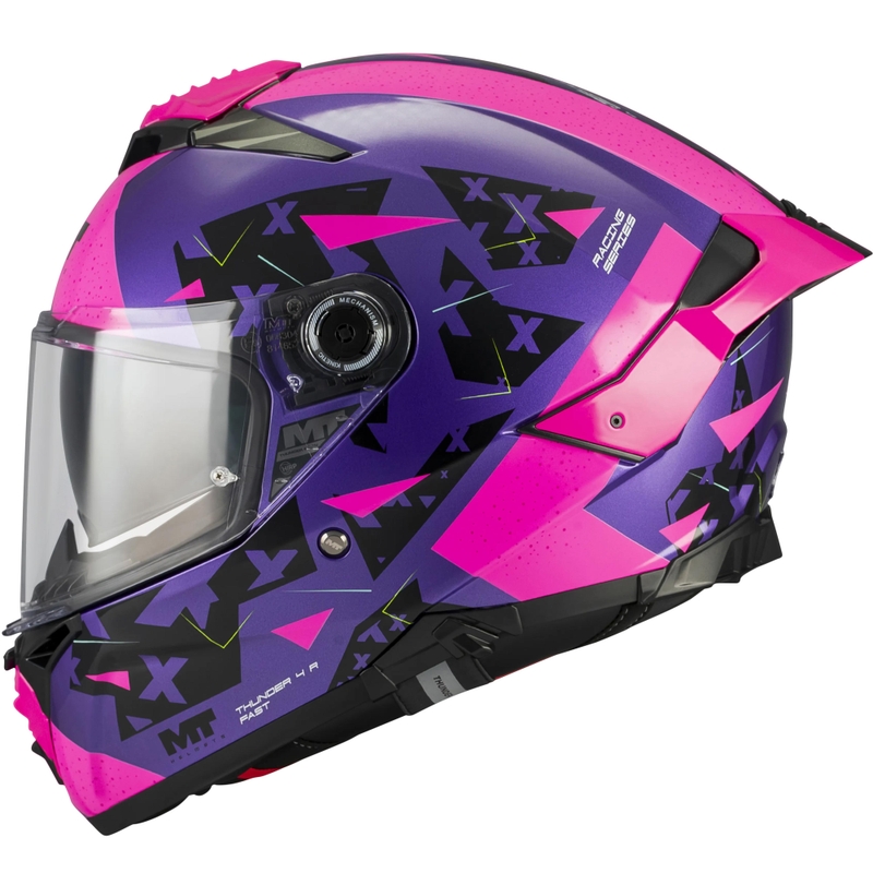 Uždaras motociklo šalmas MT Thunder 4 R SV Fast C8 violetinė-rožinė-juoda