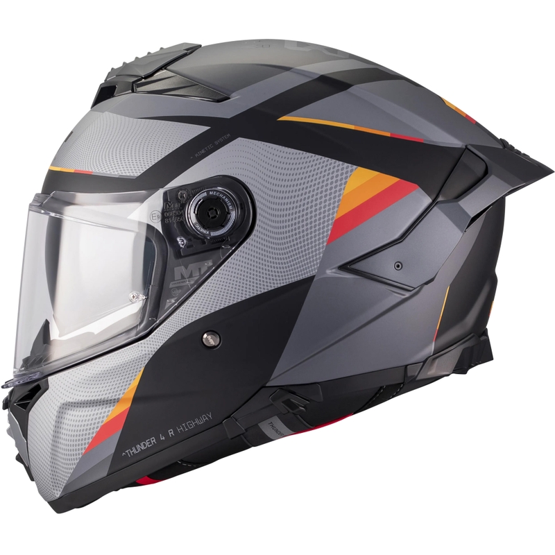 Uždaras motociklo šalmas MT Thunder 4 R SV Highway B5 matinės pilkos-juodos spalvos