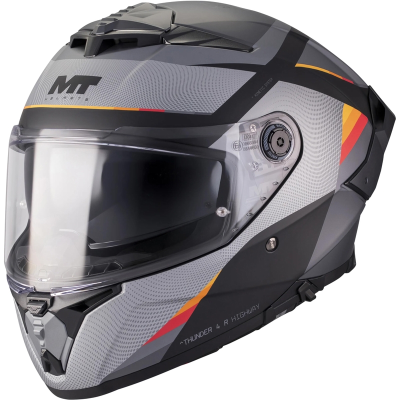 Uždaras motociklo šalmas MT Thunder 4 R SV Highway B5 matinės pilkos-juodos spalvos