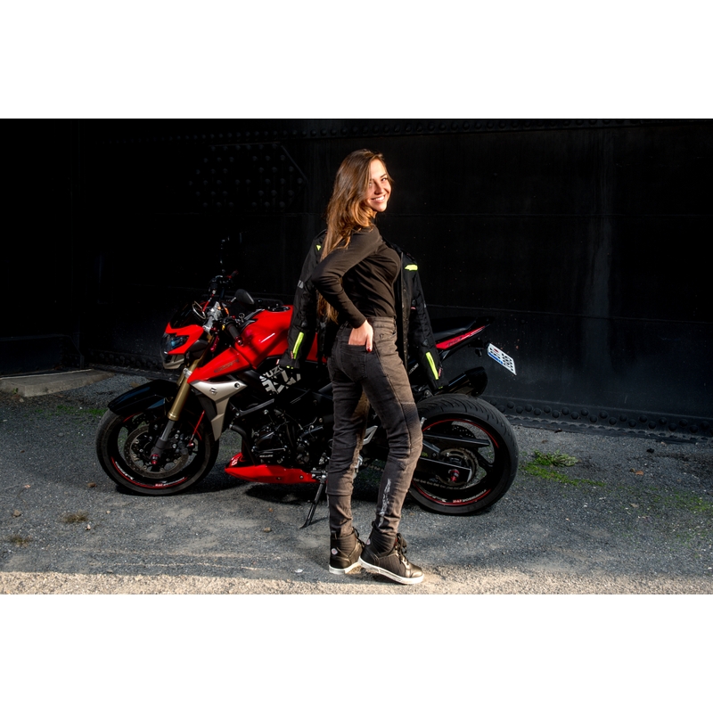 Dámské jeansy na motorku Street Racer Spike černé výprodej