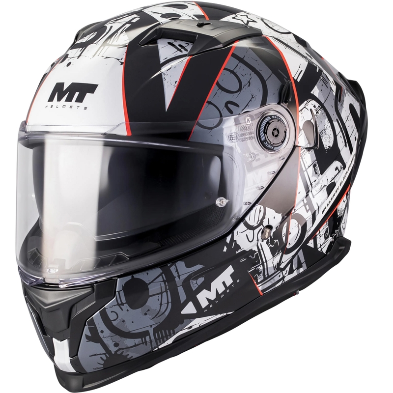 Uždaras motociklo šalmas MT Braker SV Blackboard B0 juoda-pilka