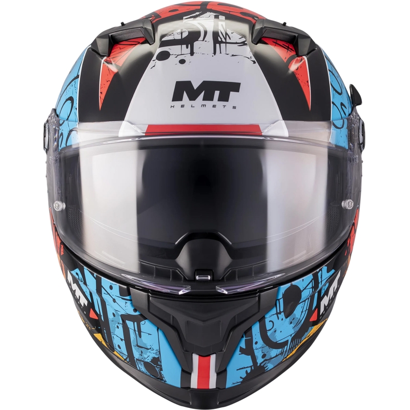 Uždaras motociklo šalmas MT Braker SV Blackboard B5 juodas-mėlynas-raudonas