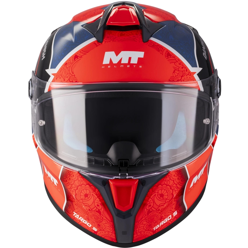 Uždaras motociklo šalmas MT Targo S Danish_26_Season C5 raudona-mėlyna-pilka