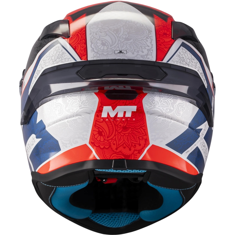 Uždaras motociklo šalmas MT Targo S Danish_26_Season C5 raudona-mėlyna-pilka