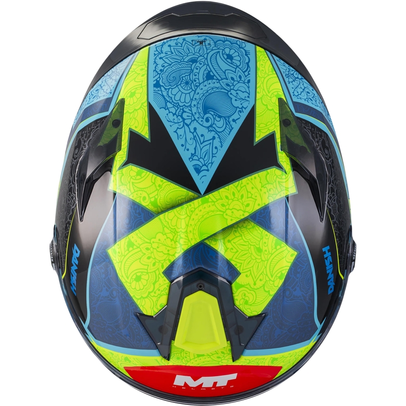 Uždaras motociklo šalmas MT Targo S Danish_26_Brasil C3 mėlyna-fluorescencinė geltona-raudona