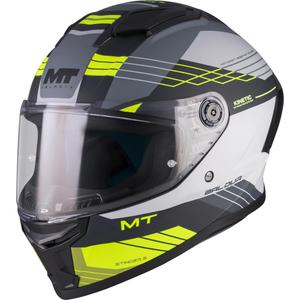 Uždaras motociklo šalmas MT Stinger 2 Baldur C3 juodas-pilkas-fluorescencinis geltonas