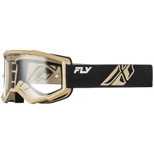 „Fly Racing Focus“ motokroso akiniai juodi-chaki spalvos su skaidriu plexiglasu