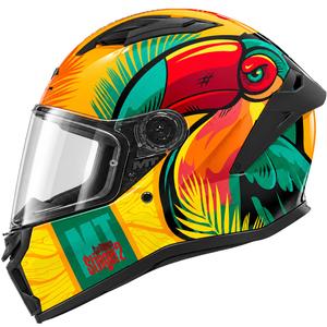 Uždaras motociklo šalmas MT Stinger 2 Caribbean C3 žalias-geltonas