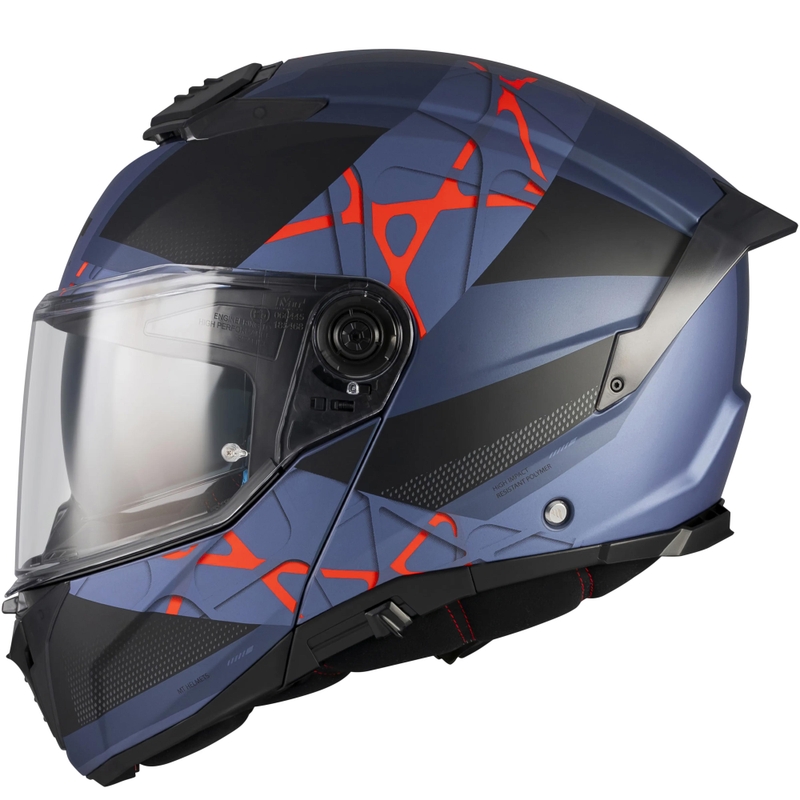 Atlenkiamas motociklo šalmas MT Atom 2 SV Change C17 matinė juoda-mėlyna