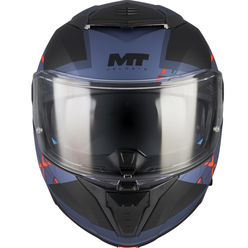 Atlenkiamas motociklo šalmas MT Atom 2 SV Change C17 matinė juoda-mėlyna