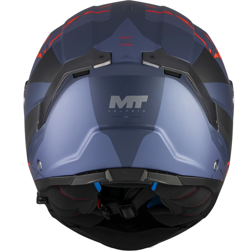 Atlenkiamas motociklo šalmas MT Atom 2 SV Change C17 matinė juoda-mėlyna