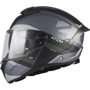 Atlenkiamas motociklo šalmas MT Atom 2 SV Kaster C2 matinės juodos-pilkos spalvos