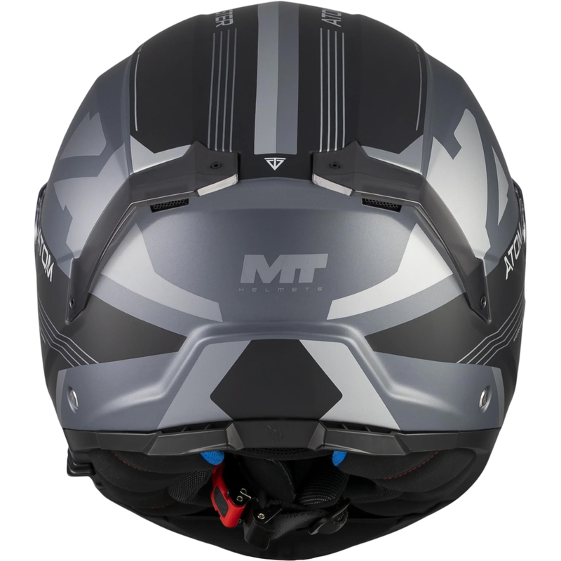 Atlenkiamas motociklo šalmas MT Atom 2 SV Kaster C2 matinės juodos-pilkos spalvos