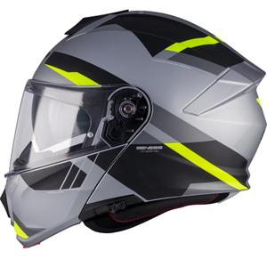 Atlenkiamas motociklo šalmas MT Genesis R SV Cheeky C3 juoda-pilka-fluorescencinė geltona
