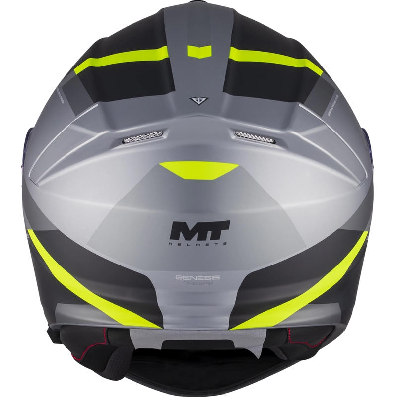 Atlenkiamas motociklo šalmas MT Genesis R SV Cheeky C3 juoda-pilka-fluorescencinė geltona