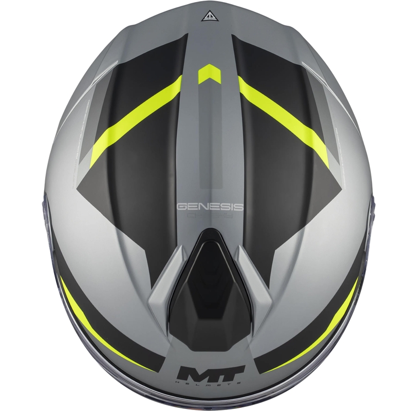 Atlenkiamas motociklo šalmas MT Genesis R SV Cheeky C3 juoda-pilka-fluorescencinė geltona
