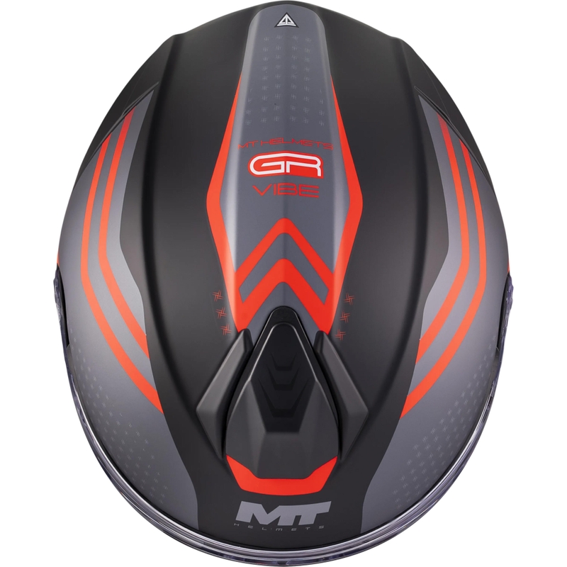 Atlenkiamas motociklo šalmas MT Genesis R SV Vibe B5 matinės juodos-pilkos-raudonos spalvos