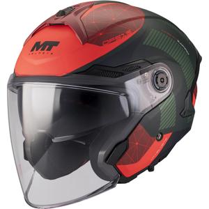 Atviras motociklo šalmas MT Cosmo SV Zafiro C16 matinė raudona-žalia