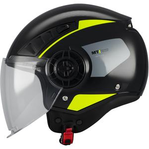 Atviras motociklo šalmas MT Aeris Demure B5 juodas-fluorescencinis geltonas