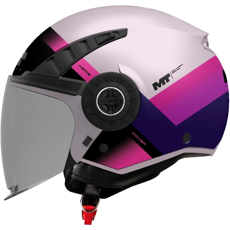 Atviras motociklo šalmas MT Aeris Cover C8 matinės rožinės-violetinės spalvos