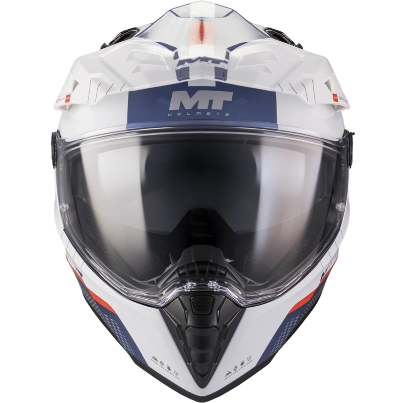 Enduro motociklo šalmas MT Track SV Nomad C0 mėlyna-balta-raudona
