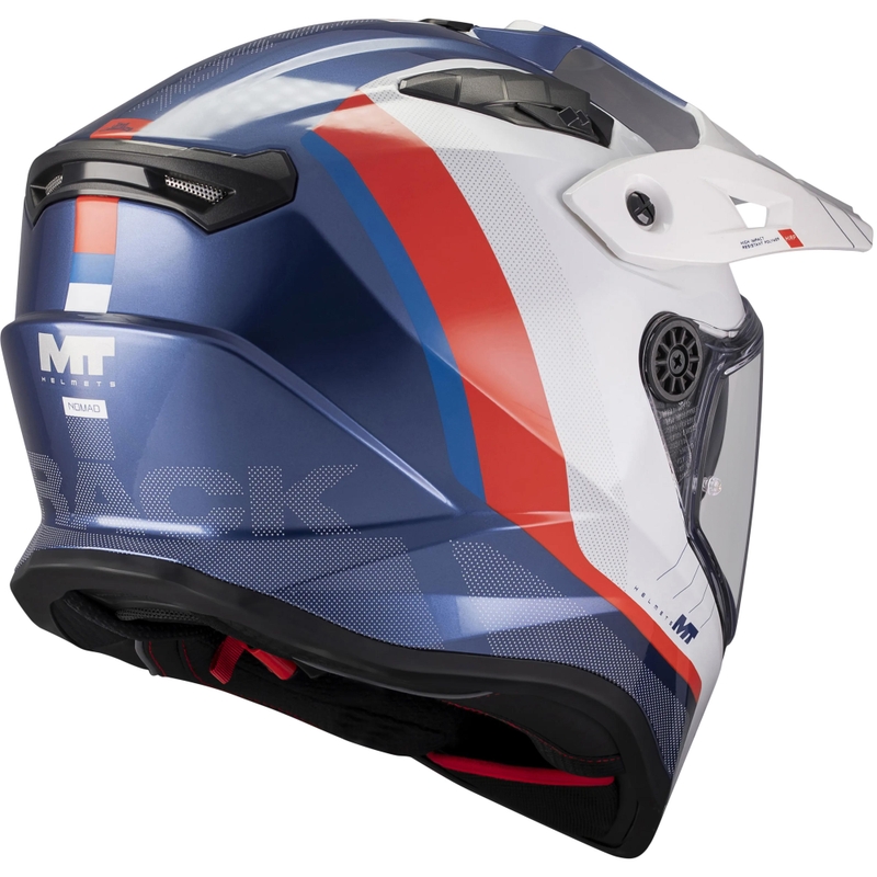 Enduro motociklo šalmas MT Track SV Nomad C0 mėlyna-balta-raudona