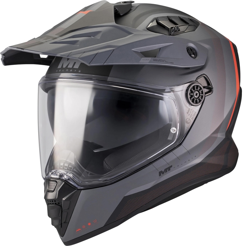 Enduro motociklo šalmas MT Track SV Nomad B25 matinė juoda-pilka-raudona