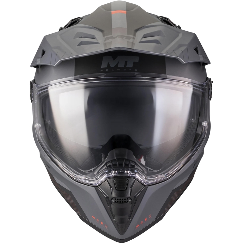 Enduro motociklo šalmas MT Track SV Nomad B25 matinė juoda-pilka-raudona