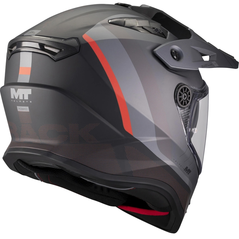 Enduro motociklo šalmas MT Track SV Nomad B25 matinė juoda-pilka-raudona
