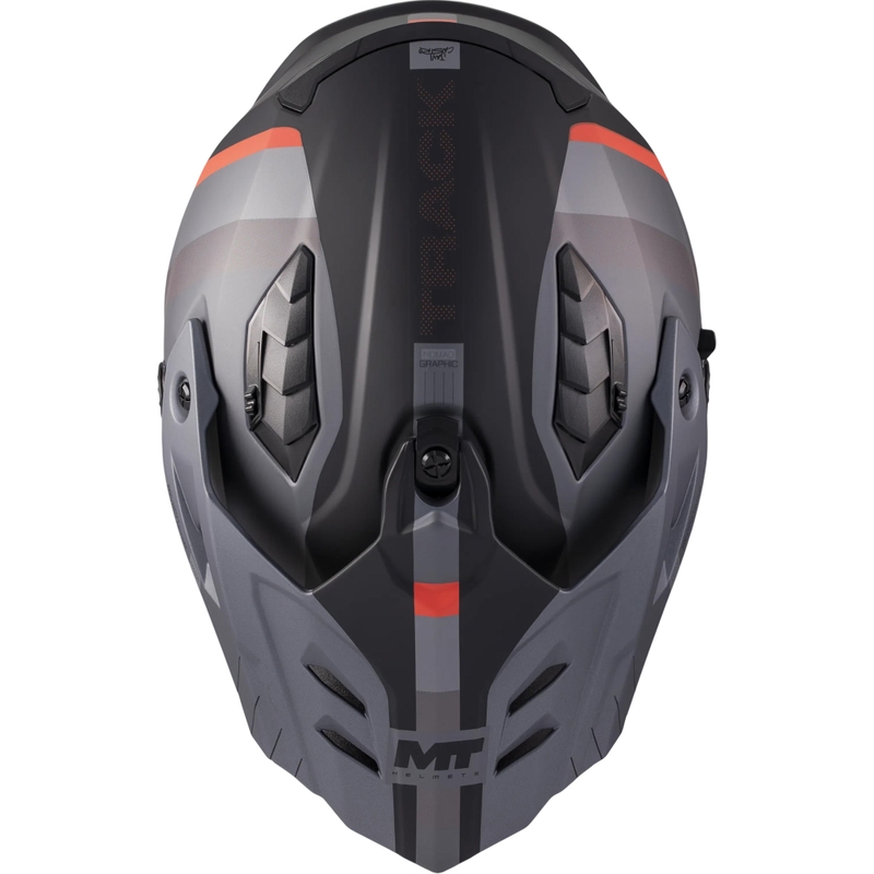 Enduro motociklo šalmas MT Track SV Nomad B25 matinė juoda-pilka-raudona