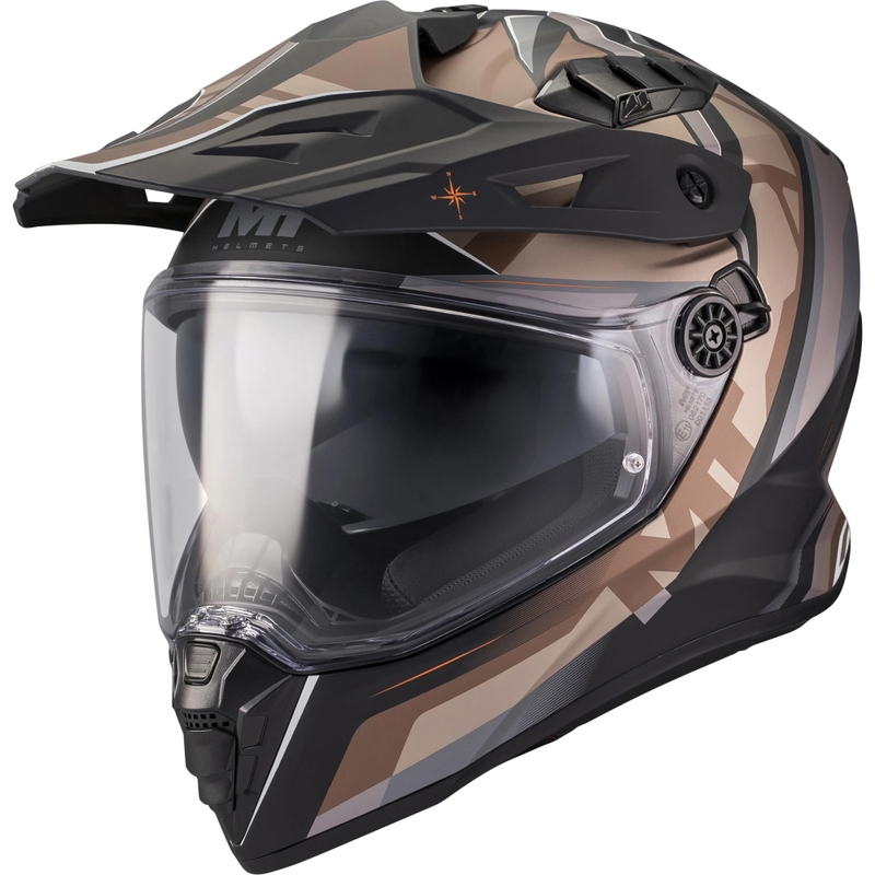 Enduro motociklo šalmas MT Track SV Questor B9 matinė juoda-ruda