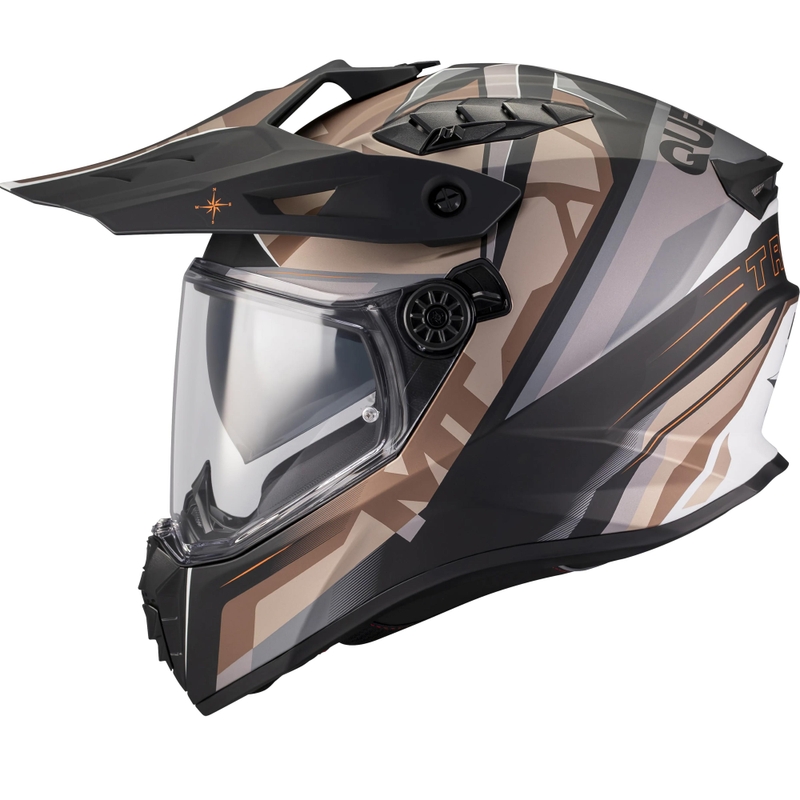 Enduro motociklo šalmas MT Track SV Questor B9 matinė juoda-ruda