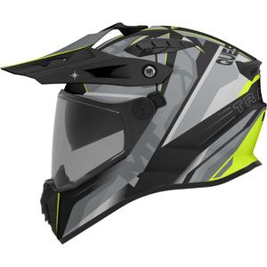 Enduro motociklo šalmas MT Track SV Questor C23 matinės pilkos-juodos-fluorescencinės geltonos spalvos