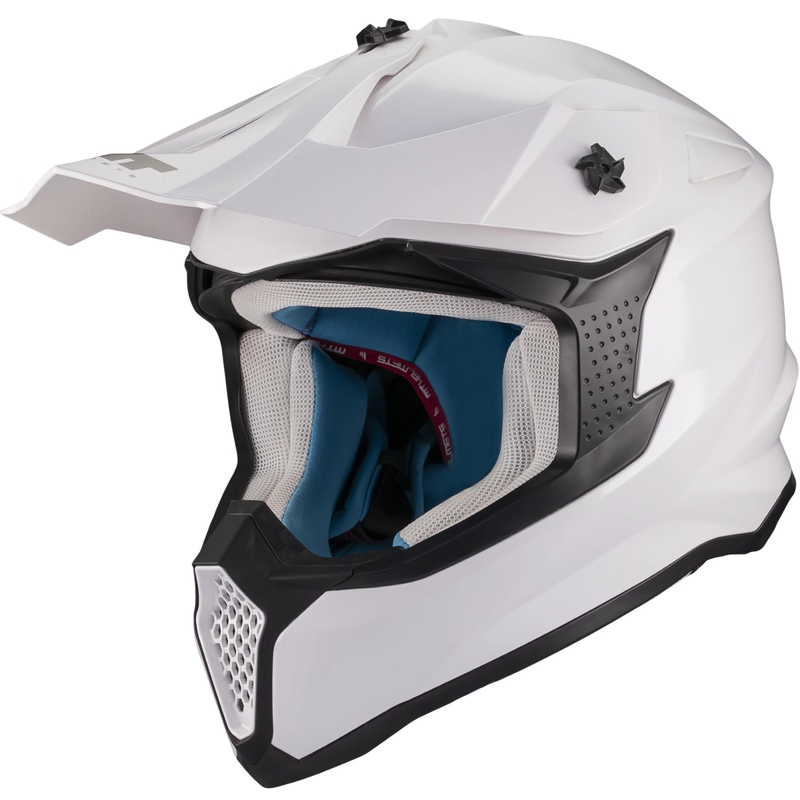 Motokroso šalmas MT Falcon S Pure A0 baltas