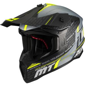 Motokroso šalmas MT Falcon S Ruler C2 matinė juoda-pilka-fluorescencinė geltona