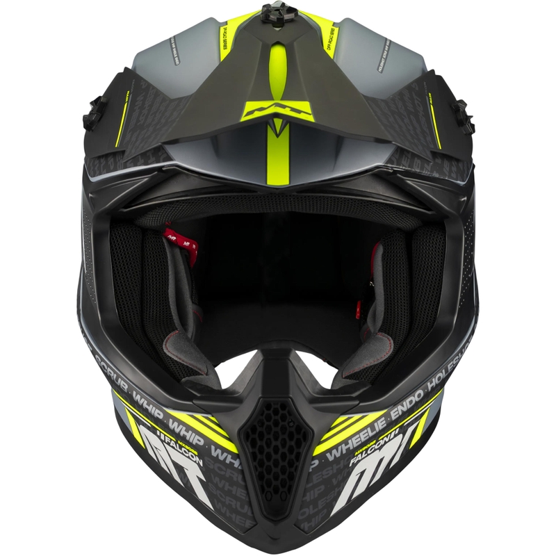 Motokroso šalmas MT Falcon S Ruler C2 matinė juoda-pilka-fluorescencinė geltona