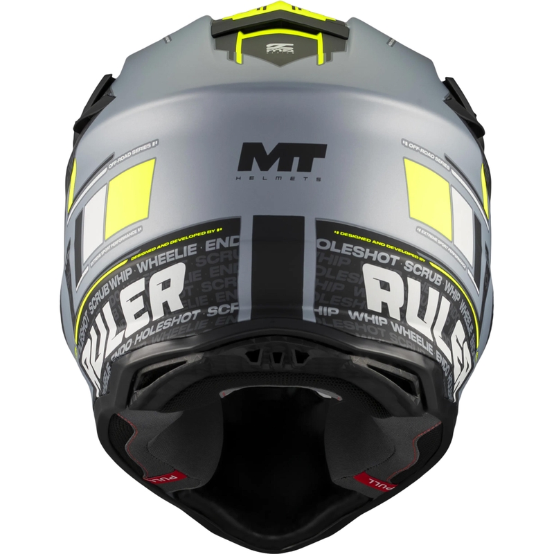 Motokroso šalmas MT Falcon S Ruler C2 matinė juoda-pilka-fluorescencinė geltona