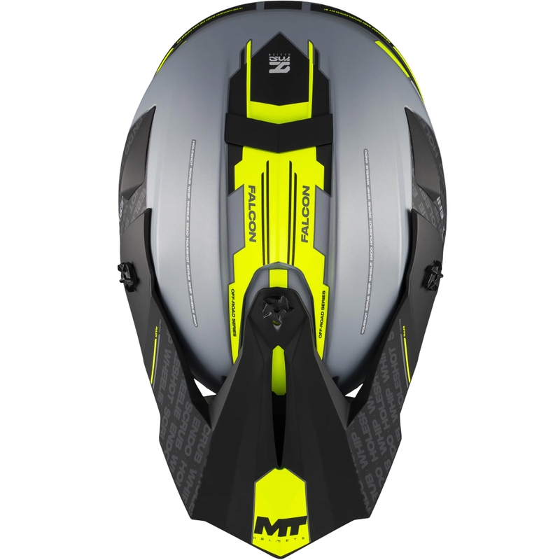 Motokroso šalmas MT Falcon S Ruler C2 matinė juoda-pilka-fluorescencinė geltona