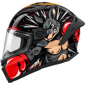 Vaikiškas uždaras motociklo šalmas MT Stinger 2 Boxing B2, juodos spalvos