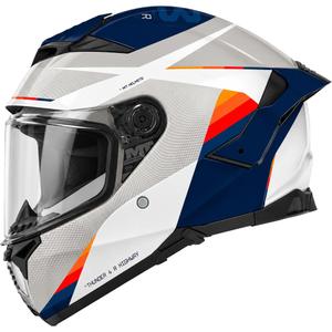 Uždaras motociklo šalmas MT Thunder 4 R SV Highway A7 balta-pilka-mėlyna