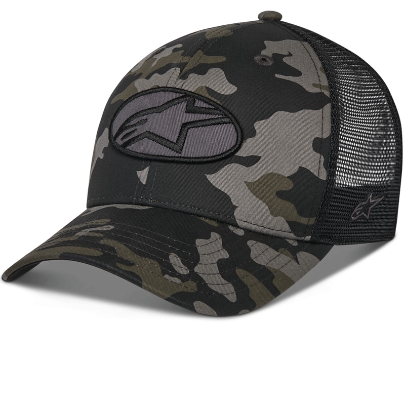 Alpinestars Oblique Camo Trucker kepuraitė, juoda-kamufliažinė-juoda