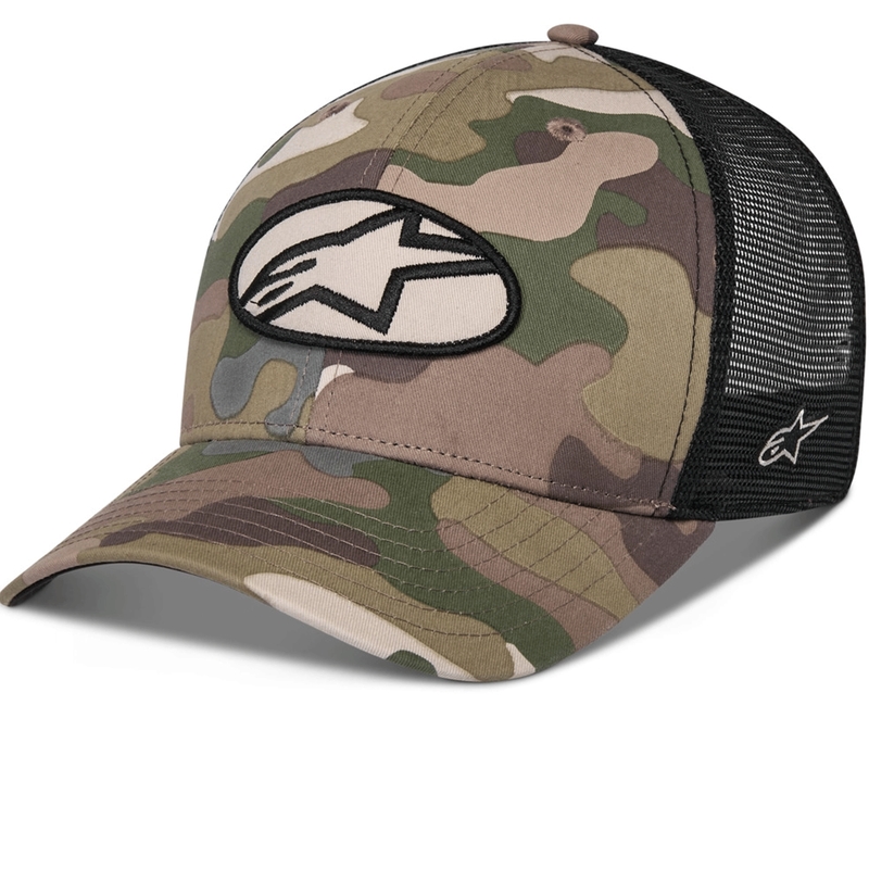 Alpinestars Oblique Camo Trucker kepuraitė, žalia-kamufliažinė-juoda
