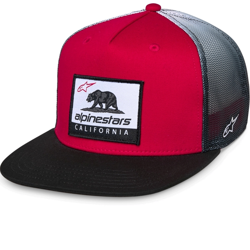 Alpinestars Cali Gradient Trucker kepurė raudona-juoda-balta