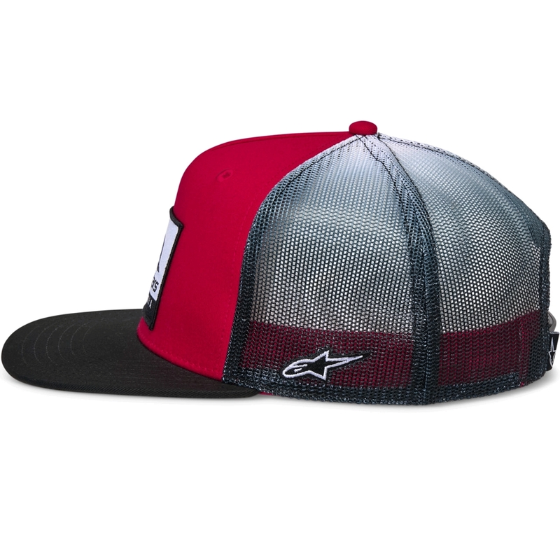 Alpinestars Cali Gradient Trucker kepurė raudona-juoda-balta